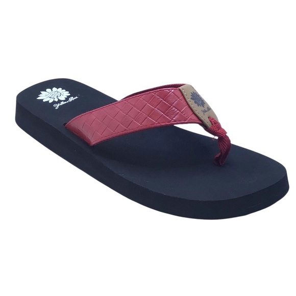Yellow Box Women’s Cocoa Red Flip Flop Sandal Size 9.5 - Picture 1 of 8